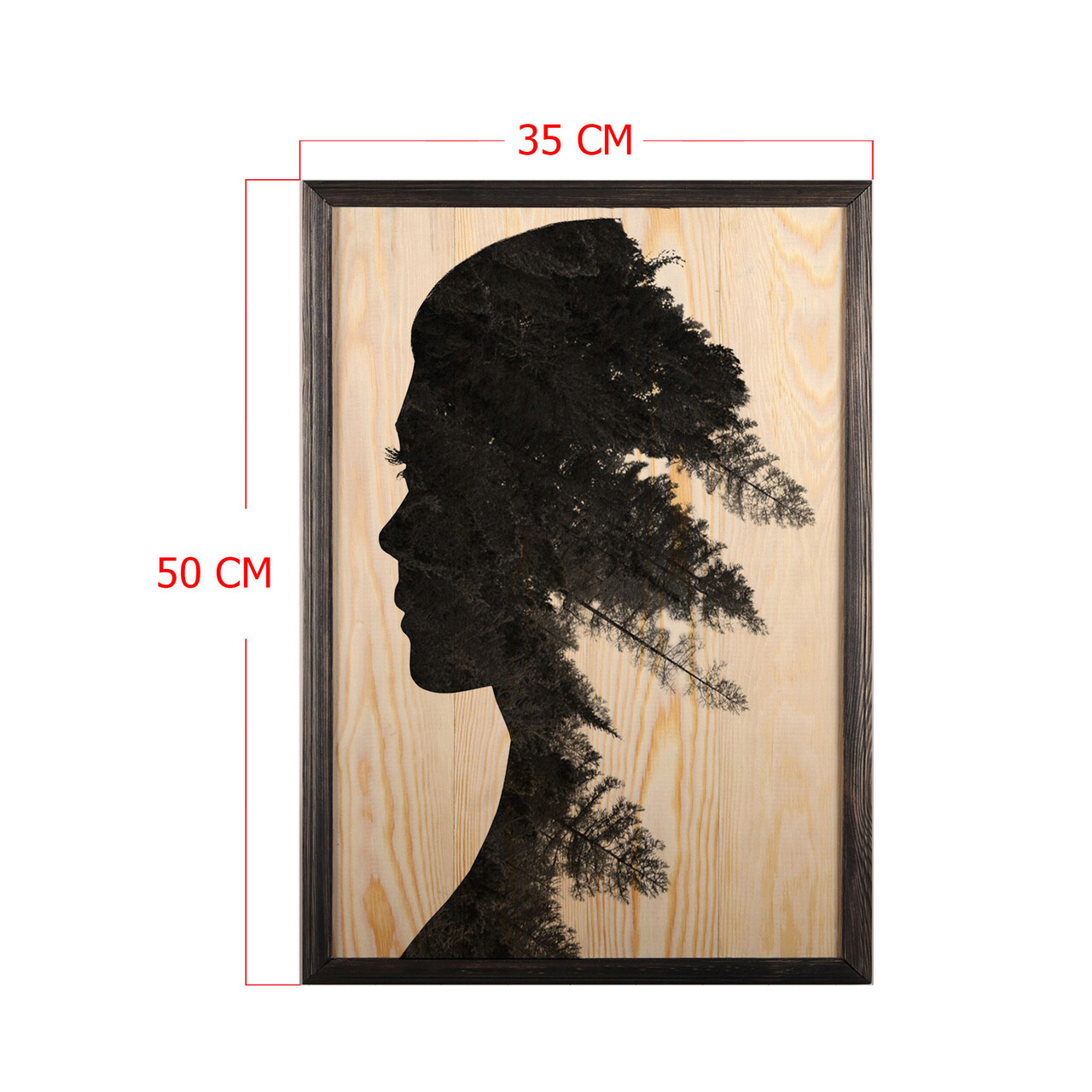 Tablou decorativ, Pine Woman, Lemn, Lemn, Multicolor