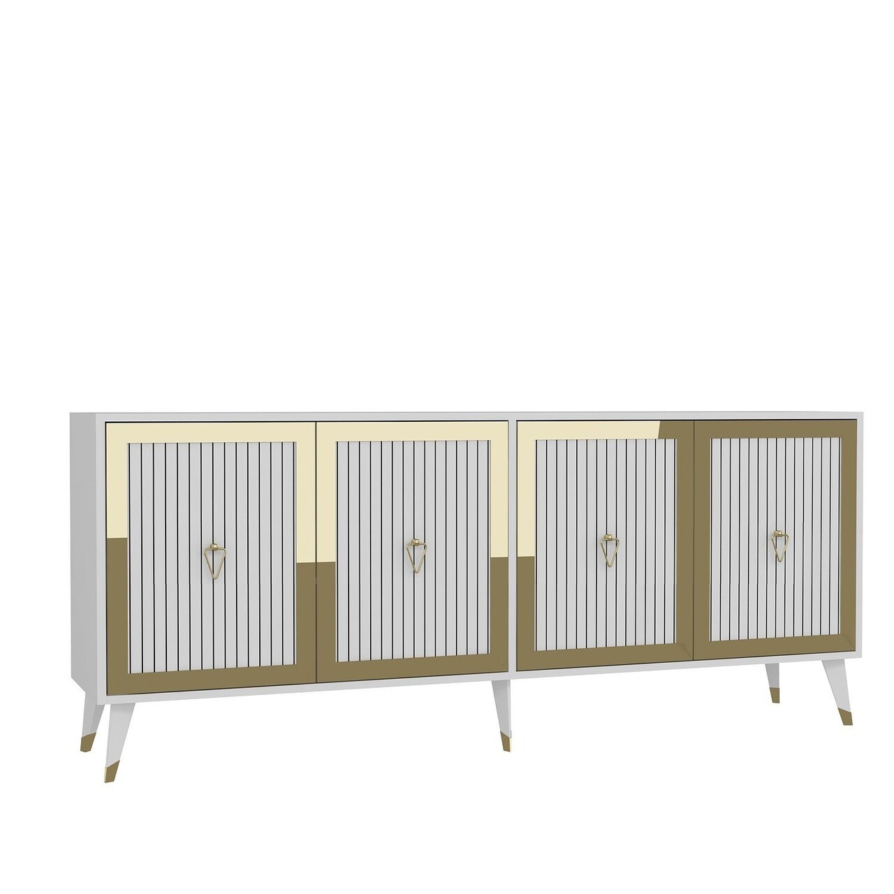 Consola, Hanah Home, Benner, 180x78.6x35 cm, PAL , Alb/Auriu - view 4