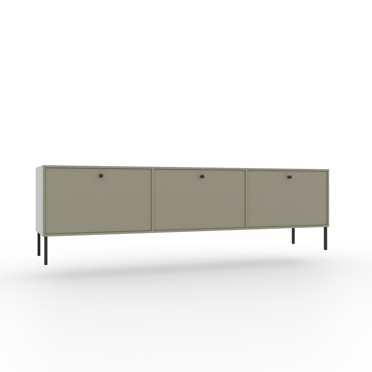 Comoda TV ADRK, Tili 3D, 180x40.8x50 cm, PAL laminat, verde eucalipt — imaginea 2