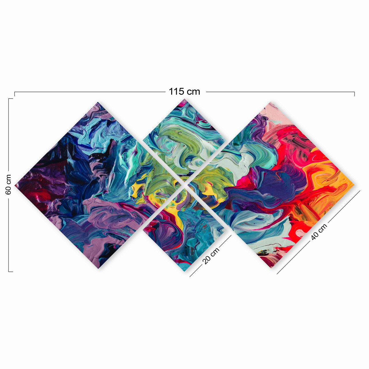 Set 4 tablouri decorative, 4MDF593532788, MDF, Imprimat UV, Multicolor
