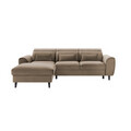 Coltar extensibil stanga 4 locuri ELTAP, Foble, 267x196x100 cm, lemn/poliester, maro deschis