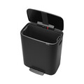 Cos de gunoi cu pedala, Brabantia, Bo Pedal, 60 L, 36.3x54.1x65.2 cm, otel, negru mat