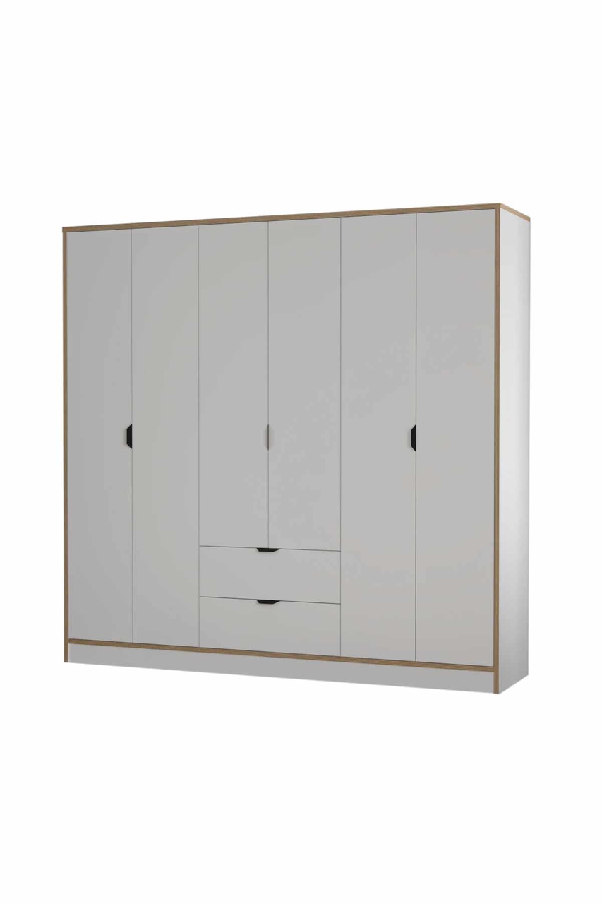Dulap pentru haine, Hanah Home, Arden 6, 190x182x44 cm, Alb - view 9