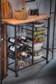 Masa de bar, Puqa Design, Laney, 32x90x86 cm, PAL, Pin Atlantic / Negru