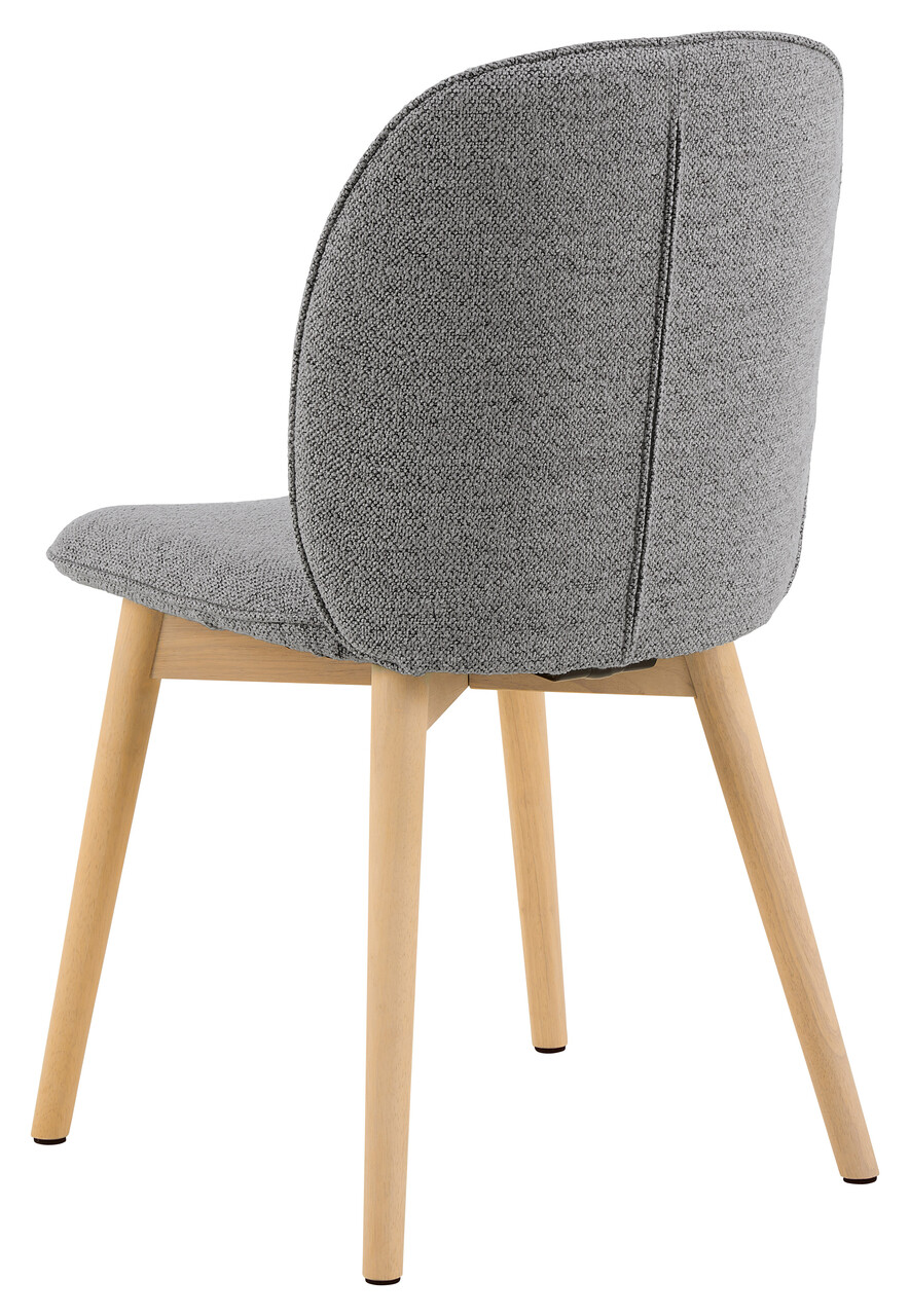 Scaun Cindy, Actona, 49x56x89 cm, tesatura Boucle/lemn de stejar, gri - view 4