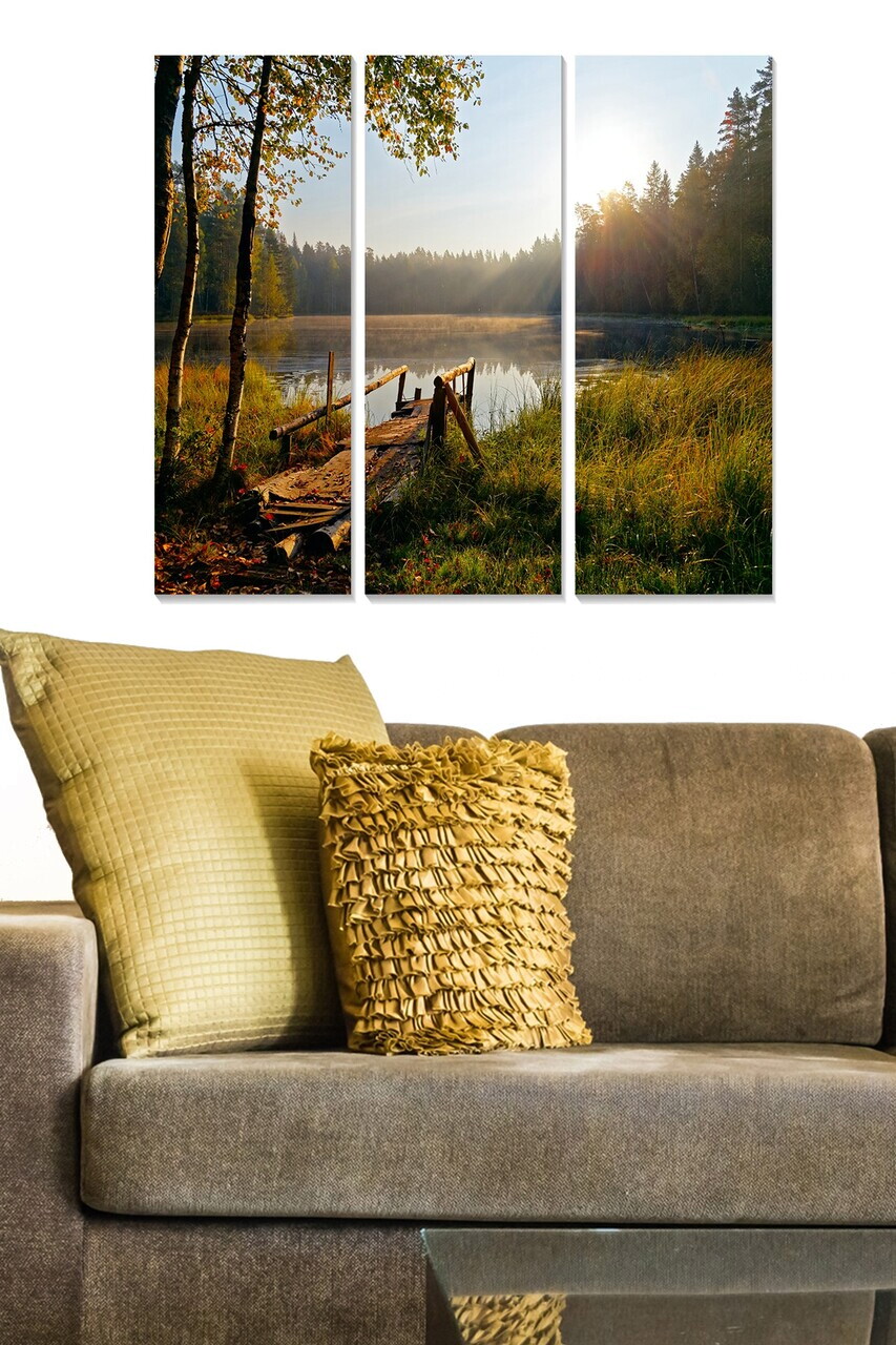 Tablou decorativ MDF, MDF275119325, 20 x 50 cm, 3 piese, Multicolor