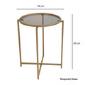 Masuta de cafea, Neostill, S407U, 50x60x50 cm, Aur / Fume