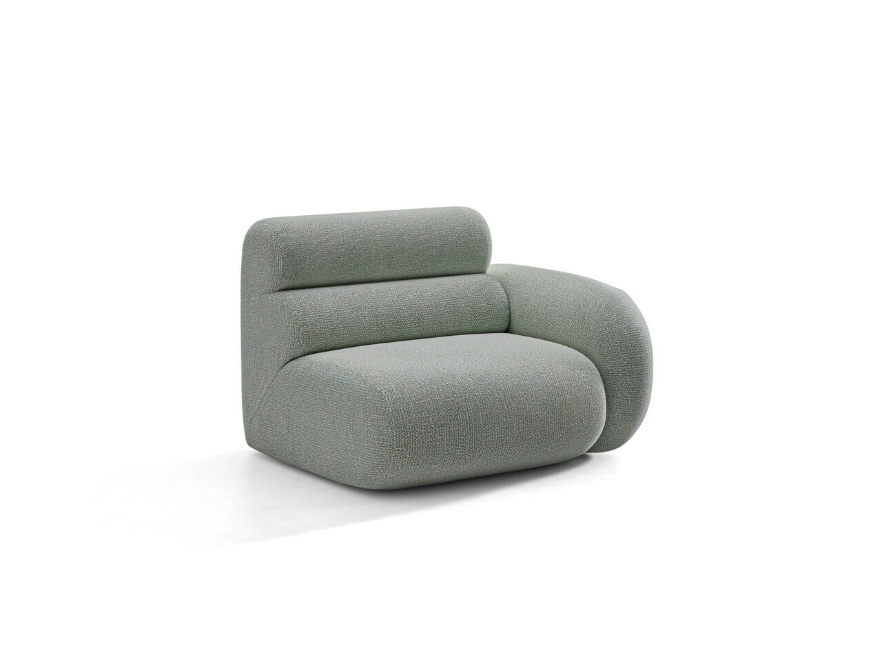 Modul canapea dreapta 1 loc, Neo, Micadoni Home, 110x100x83 cm, tesatura Chenille Silencio, albastru muted — imaginea 6