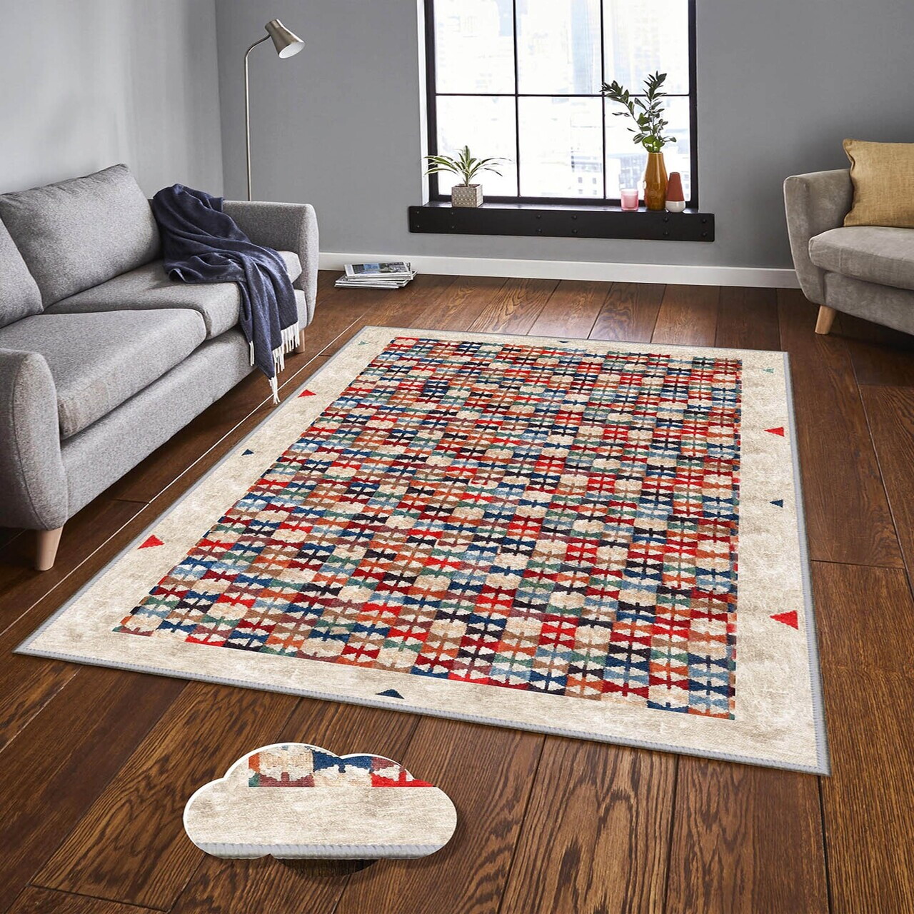 Covor, Eexfab880, 100x150 cm, Poliester, Multicolor