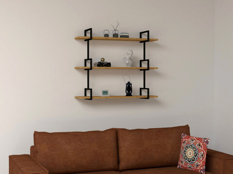 Raft de perete, Puqa Design, Uras, 90x76x19.5 cm, PAL, Maro mezoni.ro
