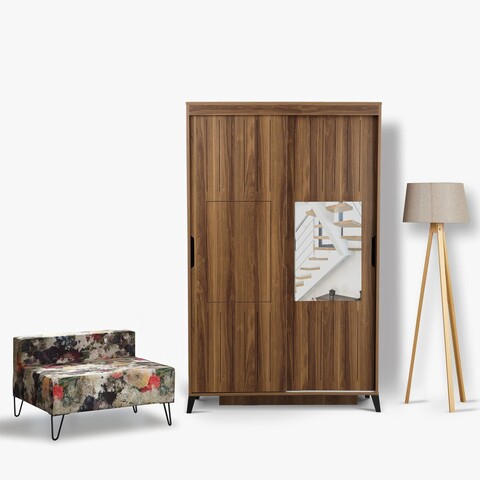 Dulap pentru haine, Comforty, Pasific Home Fuga, 120x216x60 cm, Nuc 120x216x60 imagine 2022