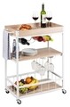Carucior pentru bucatarie, Wenko, Rustico, 80 x 89.5 x 40 cm, metal/mdf, alb/natur