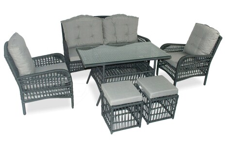 Set mobilier de gradina, jumilla, lady pouffe- grey, gri