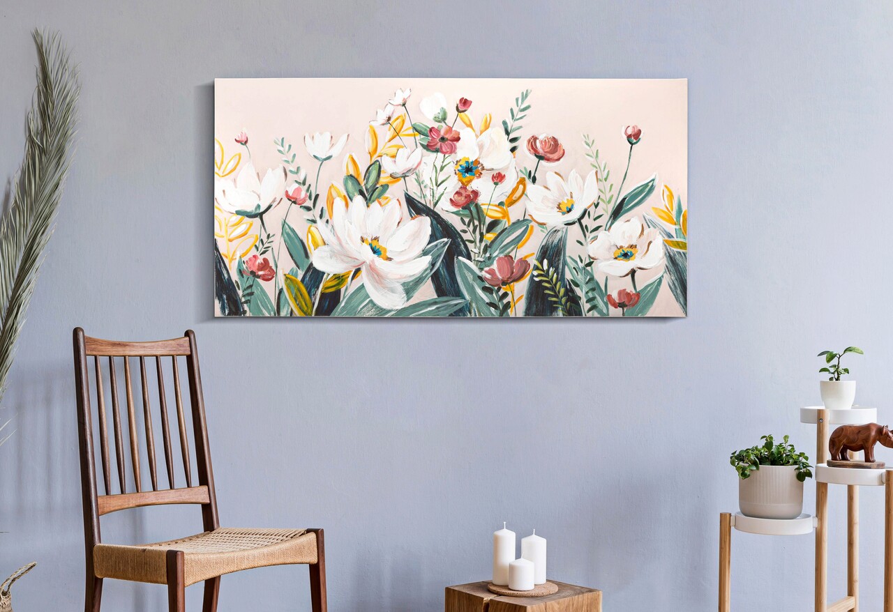 Tablou decorativ, Florville, Mauro Ferretti, 60 x 120 cm, canvas imprimat si pictat/lemn de pin, multicolor - 1 | YEO