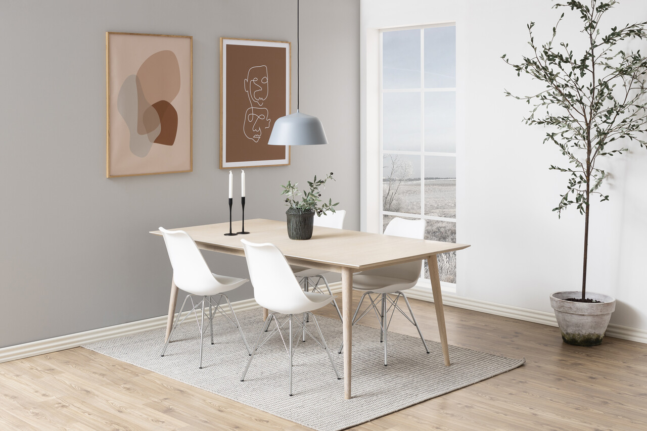 Scaun Eris, Actona, 48.5x54x85.5 cm, piele ecologica/otel, alb/crom - view 8