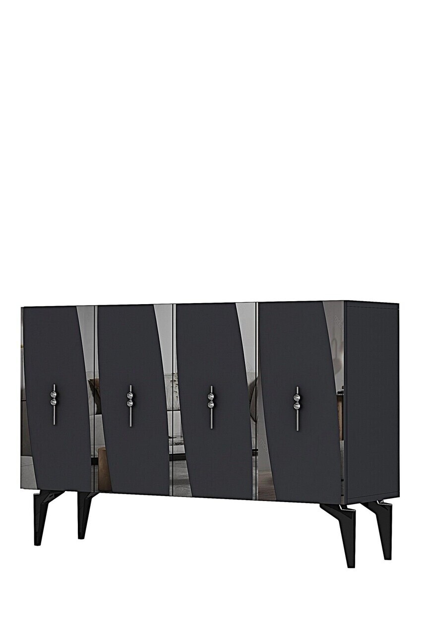 Consola, Hanah Home, Elips 120, 120x75x32 cm, Antracit / Argintiu — imaginea 4