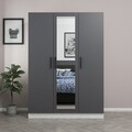 Dulap pentru haine, Minerva, Kale Anthracite, 135x210x52 cm, PAL, Antracit