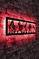 Decoratiune luminoasa LED, Music Band, MDF, 60 LED-uri, Rosu