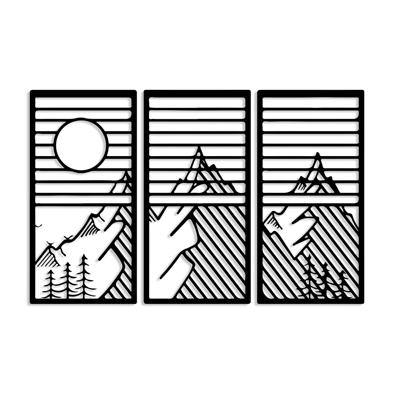 Decoratiune de perete, Scenic Trio B, Grosime: 1,5 mm, Negru — imaginea 4