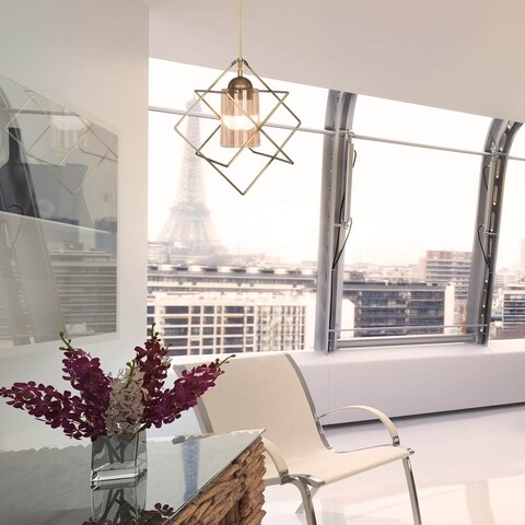 Lustra sari/altin, mdl.3590, squid lighting, 37x62x37 cm, 20w, galben/auriu