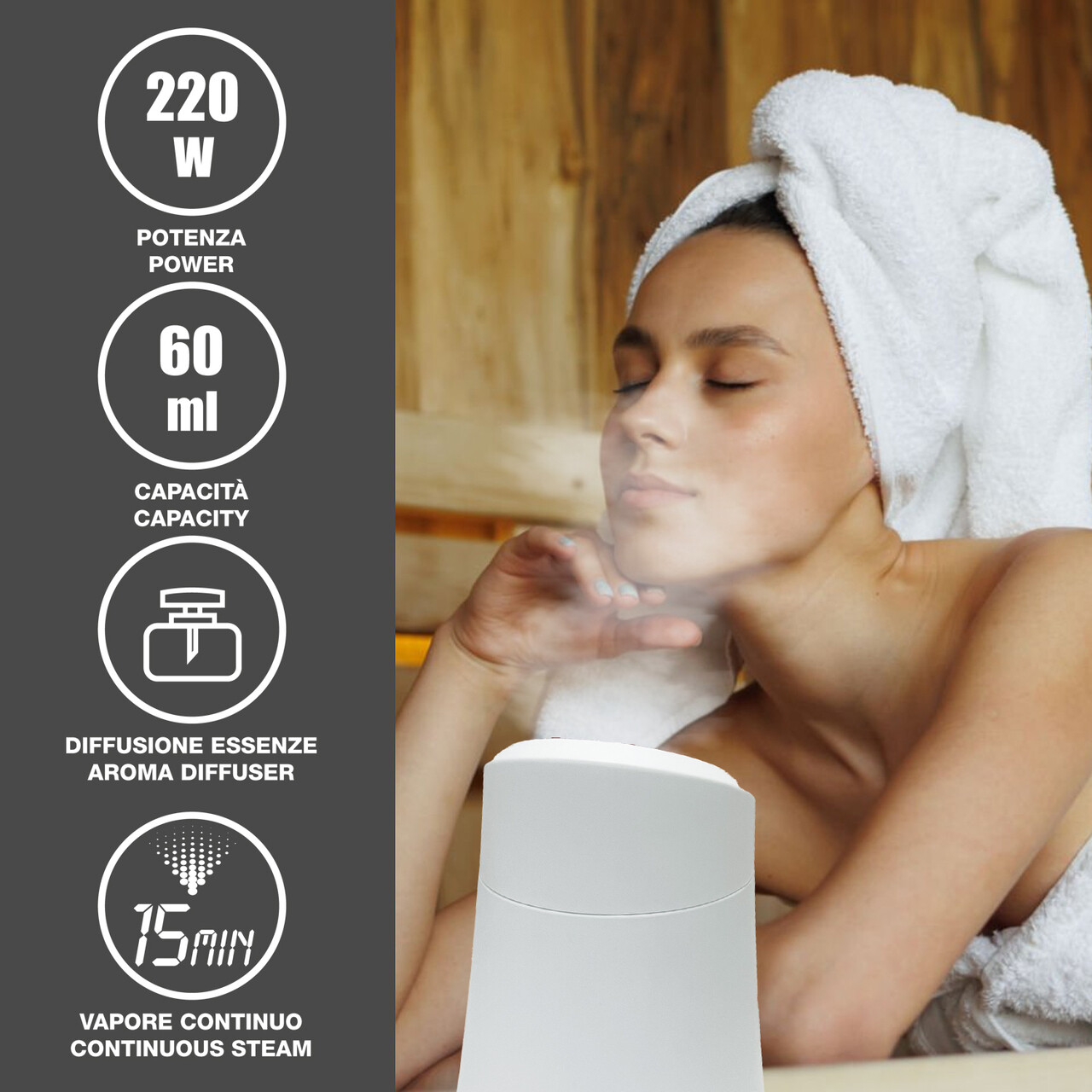 Sauna faciala Beper, 11.5x17 cm, 220 W, plastic, alb - view 5