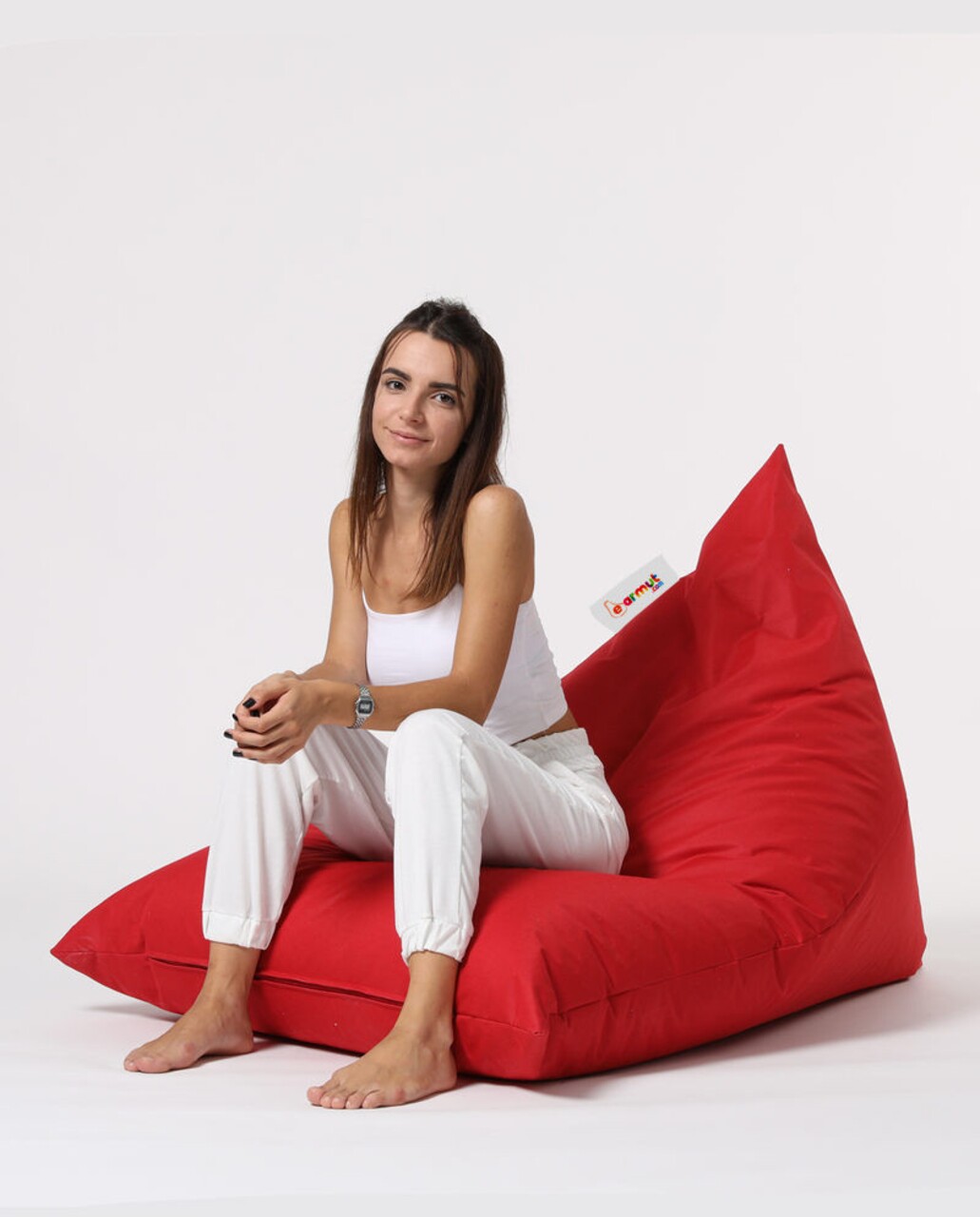 Fotoliu Puf, Bean Bag Ferndale, Pyramid Bed, 145 Cm, Poliester Impermeabil, Rosu