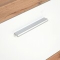 Mobilier living cu LED, 4 piese, Munchen, 290 x 48 x 195 cm, PAL, alb/stejar