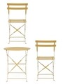 Set mobilier de gradina Bistro 3 piese Wissant, Bizzotto, otel, finisaj mat, ocru