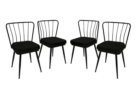 Set scaune (4 bucăți), Nmobb , Yıldız 181, Metal, Negru 181