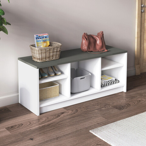 Pantofar, olivia, london, 100x40x35 cm, pal, alb / antracit