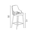 Set scaun de bar (2 bucăți), Charlotte, Enox, Metal, Gri / Auriu