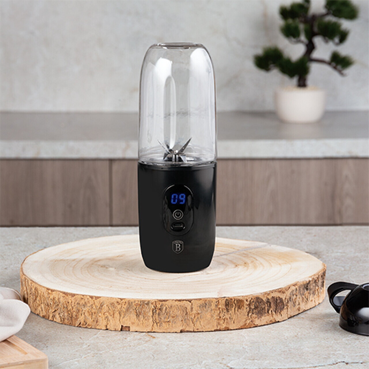 Blender cu USB Berlinger Haus, Matte Black, 120W-130W, inox/plastic, negru/transparent - imagine 9