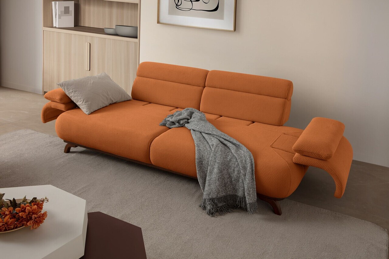 Canapea 3 locuri, Atelier del Sofa, 752EST1154, Lemn de carpen/PAL melaminat, Caramiziu - view 3