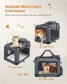 Cusca textile pentru caini / Geanta de transport animale de companie L, Feandrea, max 16 kg, 70x52x52 cm, tesatura Oxford, gri