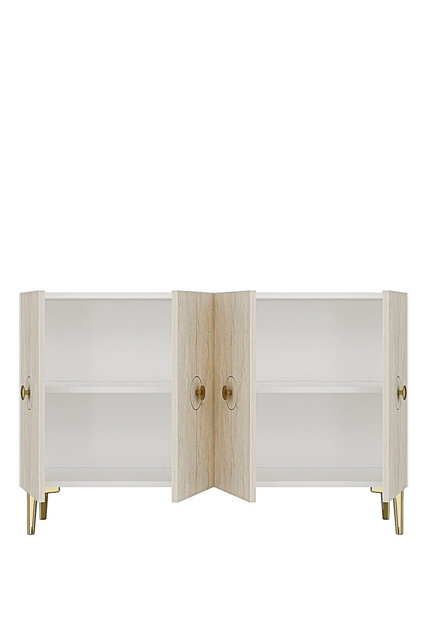 Consola, Hanah Home, Enlem 120, 120x75x32 cm, Alb / Travertin — imaginea 6