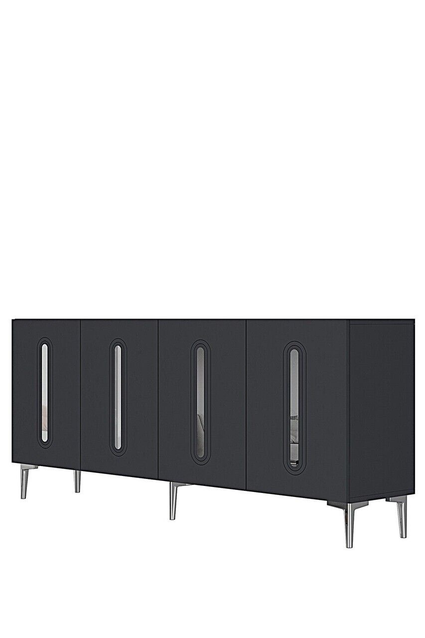 Consola, Hanah Home, Rany 180, 180x75x32 cm, Antracit / Argintiu — imaginea 4