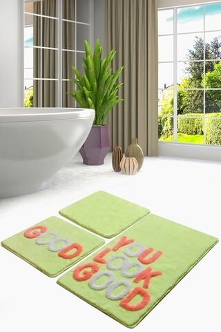 Set 3 covorase de baie good, chilai, 40x60 cm/50x60 cm/60x100 cm, verde