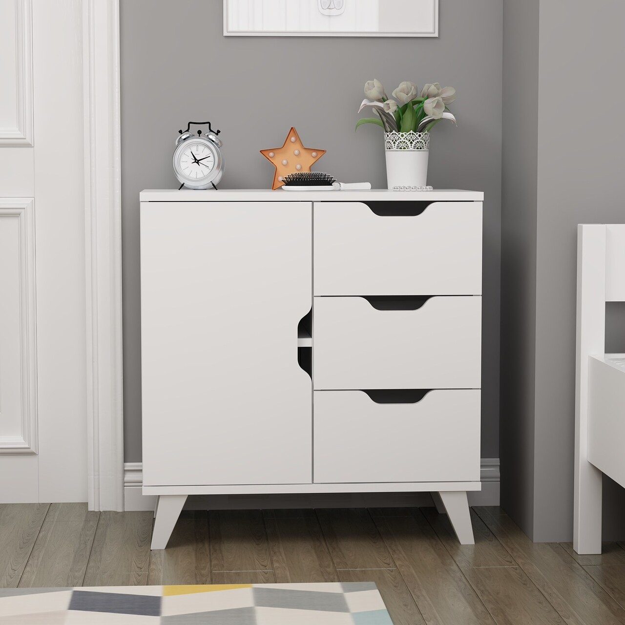 Dulap, Inarch, Valencia 3+1, 72x76x40 cm, PAL, Alb - 1 | YEO