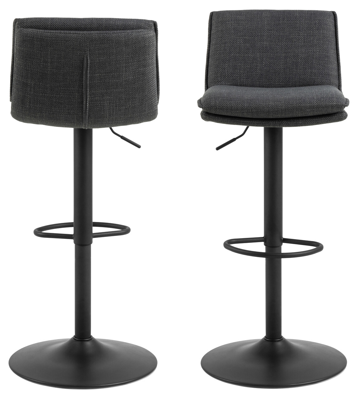 Scaun de bar Flynn, Actona, 44x53x107 cm, rotativ, tesatura structurata/otel, gri inchis - view 8