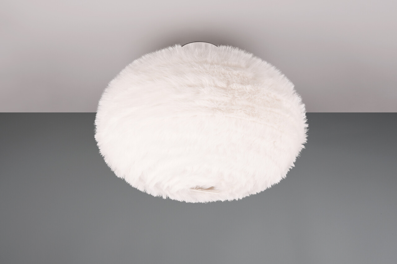 Plafoniera Furry, RL, 50x38 cm, 10W, 2x E27, plus sintetic, alb