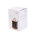 Set 12 recipiente pentru condimente si suport Lenne, Homla, 16x16x28 cm, sticla/lemn/inox, negru/maro