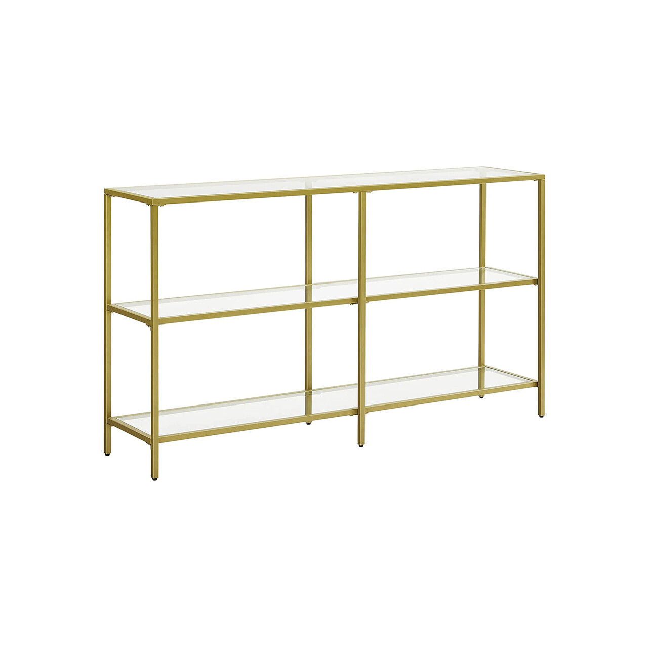 Consola, Vasagle, 130x30x73.3 cm, sticla temperata/otel, auriu - view 4