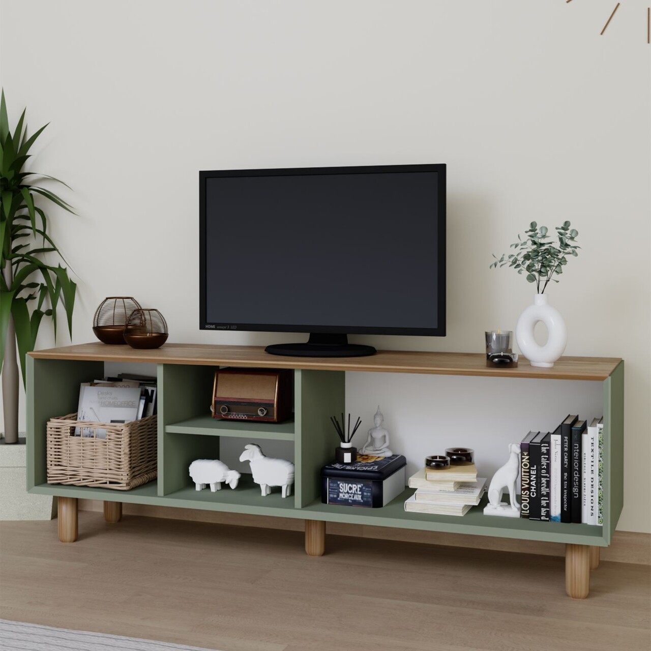 Comoda TV, Miwood, Bohemian 1600-84, Verde - 2 | YEO