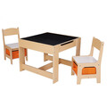 Set birou cu 2 scaune, U-Grow, 61x61x48.3 cm / 28x30x53 cm, MDF, natur