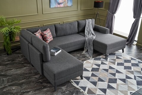 Coltar extensibil Belen, Balcab Home, 300x78x80 cm, lemn, antracit 300x78x80 imagine model 2022