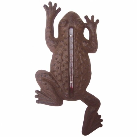 Poza Termometru Frog, Esschert Design, 23.5 x 12 x 1.6 cm, fonta, maro