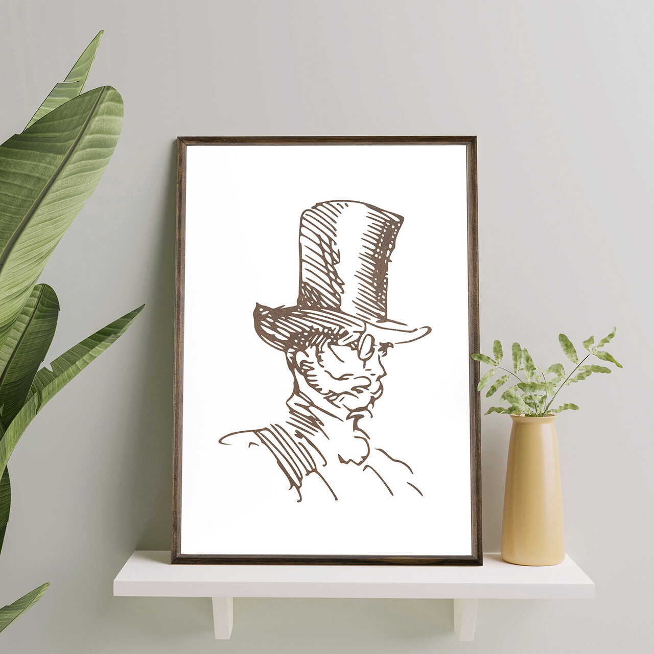 Tablou decorativ TD014 Lemn Desenat manual Natural