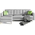 Coltar extensibil reversibil 3 locuri ELTAP, AsgL-12, Asgard, 248x162x93 cm, lemn/poliester, gri deschis