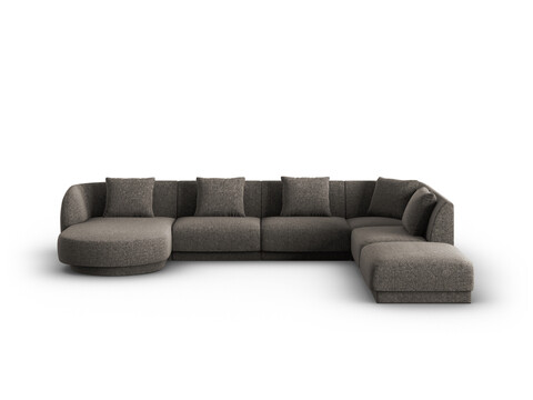 Coltar panoramic dreapta 6 locuri, Tulum, Cosmopolitan Design, 330x255x70 cm, tesatura chenille, gri