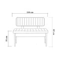 Bancheta cu spatar, Vina 1053-2, Vella, Anthracite, White, 110x40x85 cm
